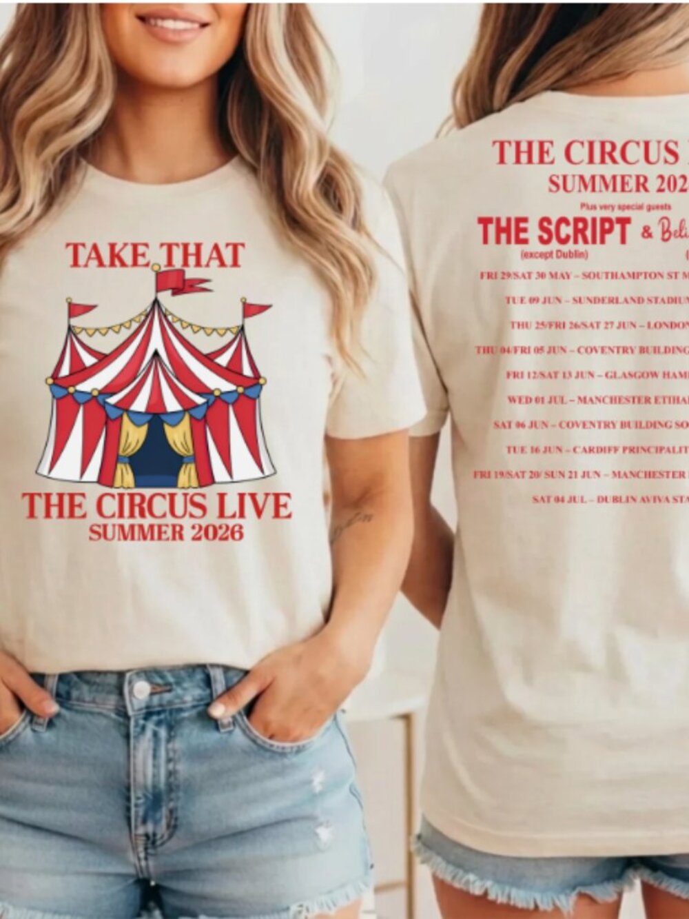 Take That The Circus Live 2026 Shirt London Tour Elephant Graphic Tee